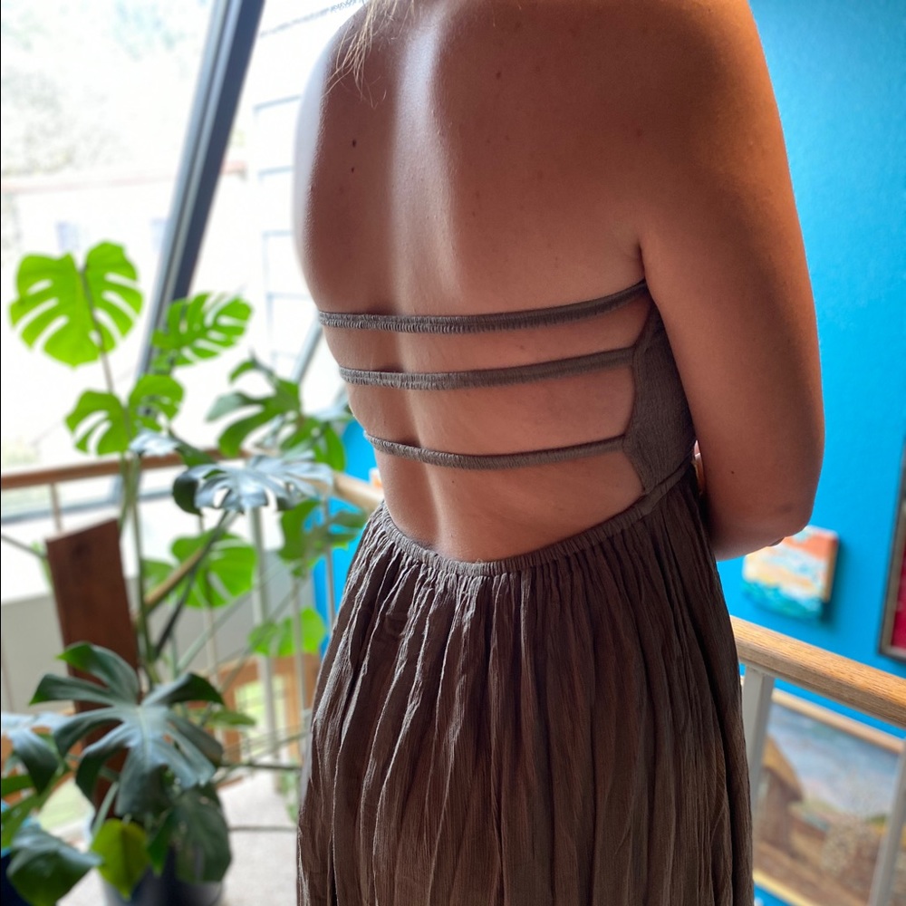 Strapless boho dress